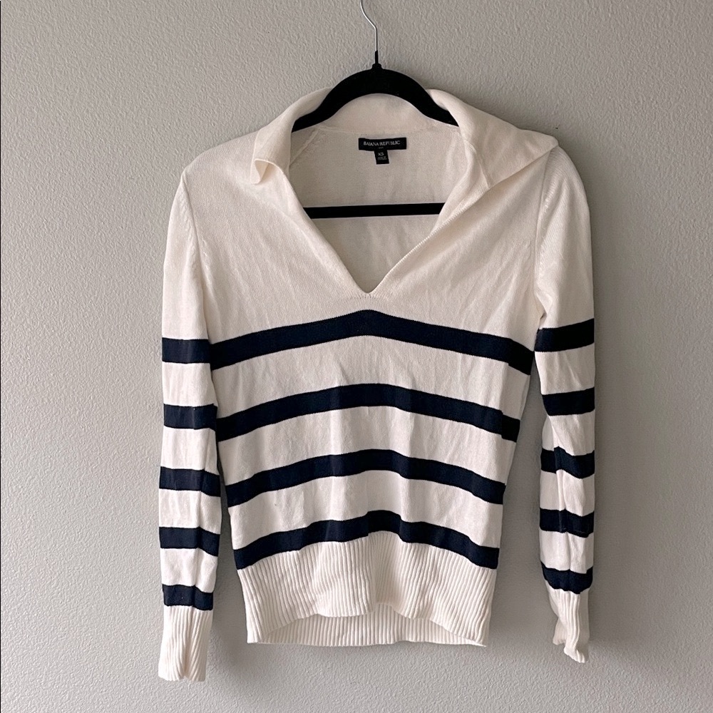 Banana Republic Collared Striped Sweater XS